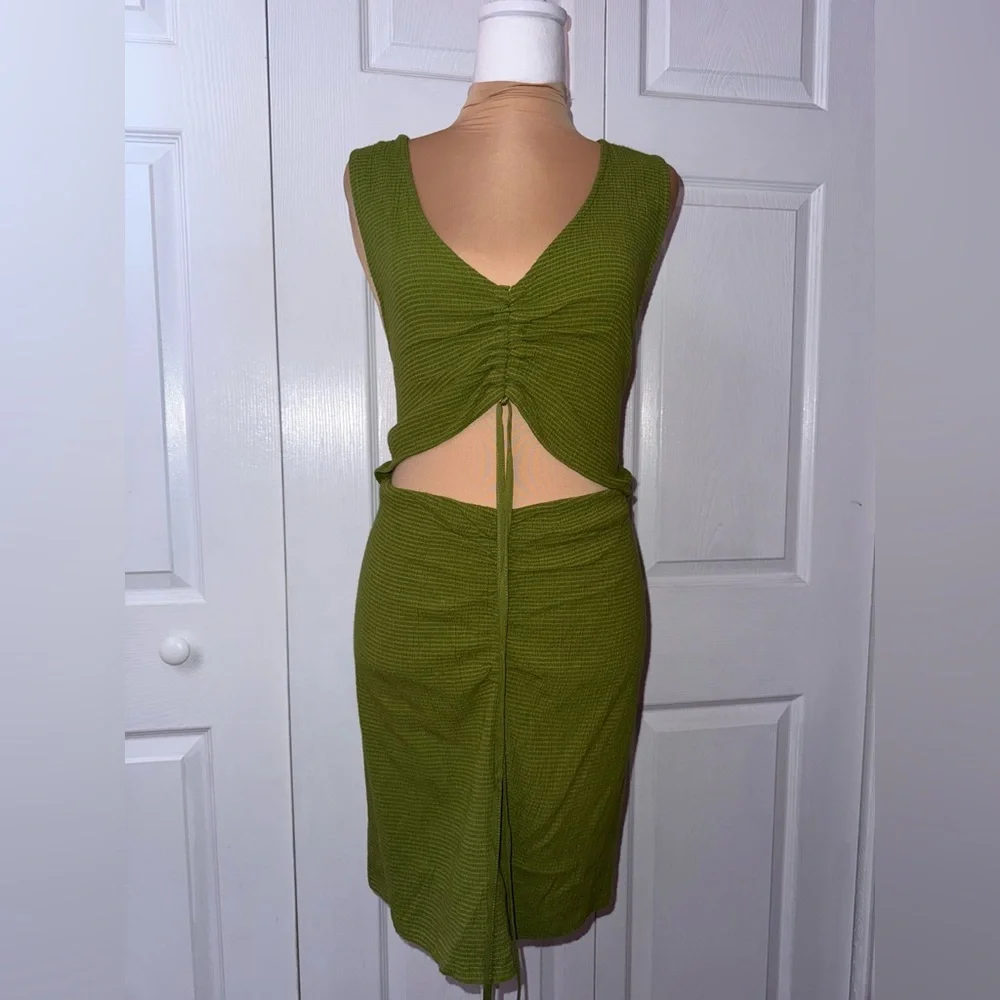 NWOT Free People Laila‎ Mini Dress in Calla Green Size LARGE - Picture 5 of 6